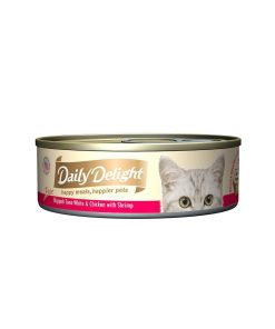 Daily Delight Cat Food Pure Skipjack Tuna White and Chicken with Shrimp 80gr